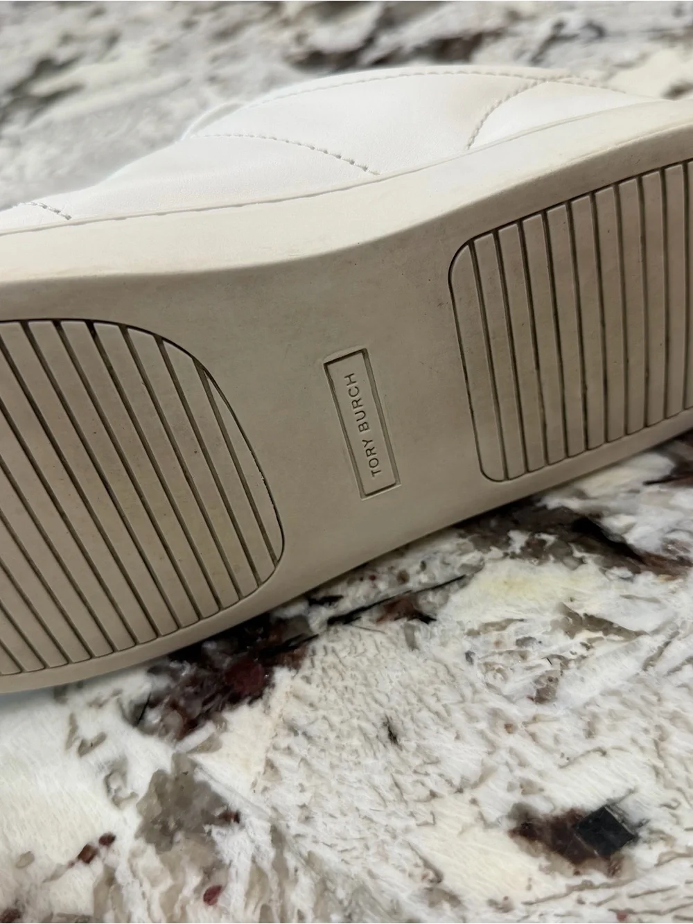 Tory Burch White Leather Low-Top Sneakers with Gold Logo